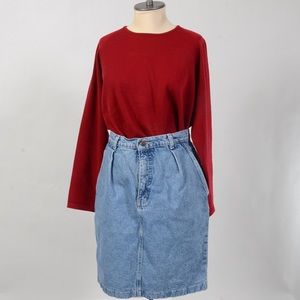 The Vintage Red Fine Knit Wool Sweater